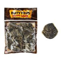100PCS Gold Silver Halloween Pirate Treasure Coins Festival Ornament 3.7*3.5cm Toy Coins Party Supplies Photo Props varis