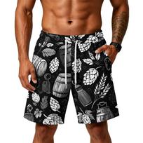 Men Layer Loose Fit Shorts with Pockets for Sports Training Gym Beach Drawstring Waistband Breathable Fabric XXL juoda