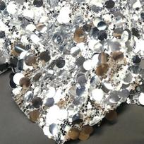 50X130Cm Silver Shiny Beaded Fabric - Stage & Costume Dress Background Diy Clothing Supplies for Event Decor 50x130cm sidabras