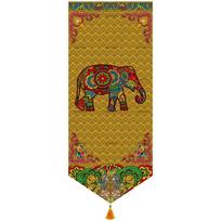 Southeast Asia Homestay Beam Decoration Velcro Triangular Long Curtain Thai Door Layout Gold Fabric Curtain Partition Curtain 25x60cm&Velcro