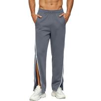 Men's Classic Loose Fit Casual Long Sweatpants with Full Side Zipper Opening and Elastic Waistband for Athletic and Leisure Wear M