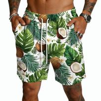 Men’s Lightweight Drawstring Shorts Quick Dry Relaxed Fit Five Pocket Summer Beach Print Casual Elastic Waist Shorts XXXL žalia