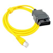 2m ENET OBD2 Cable Vehicle Diagnostic Adapter Yellow Durable Plastic Metal for BMW F Series Z Series Programming Coding