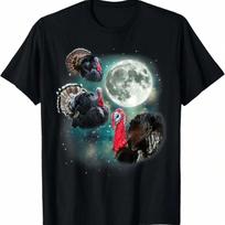 Three Turkey Moon _ Funny Weird Cursed Parody Thanksgiving T-Shirt S įvairiaspalvis