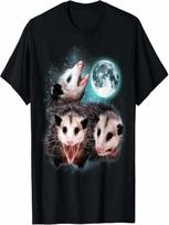 3 Opossum Moon Howling Opossum Head Funny For unisex, Wounisex T-Shirt S įvairiaspalvis