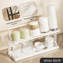 Durable 2-Tier Water Bottle Drying Rack with Drain Tray Space-Saving Cup Storage Rack Metal Mug Organizer For Kitchen Countertop balta