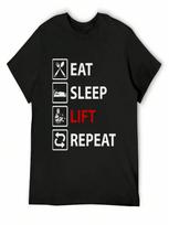 Eat Sleep Lift Repeat T-Shirt Funny Meme T-Shirts Tees Graphic Tee Shirt Summer Tops unisex Clothings S įvairiaspalvis