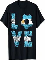 Argentina Soccer Team Argentina Love Ball Argentinian Roots T-Shirt S įvairiaspalvis