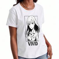 Virtual Anime Girl unisex's Cotton T Shirt, Pure Cotton HighQuality Print, Durable, Leisure And Fashionable, Cool Graphic Tee, Kawaii Style, Masked Co S įvairiaspalvis