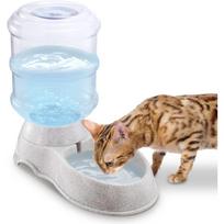 Dog Water Dispenser | Automatic 1 Gallon Cat and Dog Gravity Feeder, Waterer Dispenser Station,Small and Big Pets Water Station, Pet Water Bowl pilka