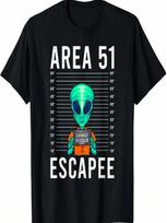 Funny Alien Art, Alien Lover, Area 51 Escapee, Alien T-Shirt S įvairiaspalvis