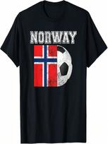 NORWAY Flag - Soccer Futbol Football T-Shirt S įvairiaspalvis