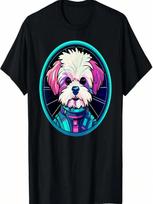Maltipoo Funny Colorful Cosmic Galaxy Astronaut Space Puppy T-Shirt S įvairiaspalvis
