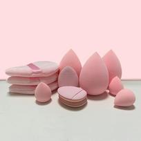12pcs/set Cosmetic Puff Set Makeup Sponge Blender Beauty Egg Soft  Foundation Sponges Powder Puff Women Smear Proof Make Up Accessories Beauty Tools rožinė