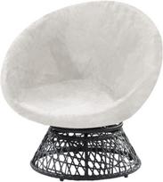 Velvet Round Saucer Chair Cover (Slipcover Only) Papasan Chair Cushion Cover Removable Furniture Protector for Living Room Medium