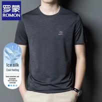 Romain Men's Ice Silk Short Sleeve T-Shirt 175/XL pilka