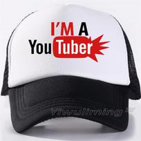 I 'm A YouTuber New Summer Trucker Caps Cool Summer Black Adult Cool Baseball Mesh Net Trucker Caps Hat for Men Adjustable Adjustable