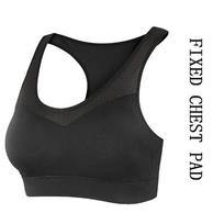 High-intensity Sports Underwear Women's Plus Size Fat Women's Fitness Bra Shockproof Running Big Chest Vest Beauty Back M black