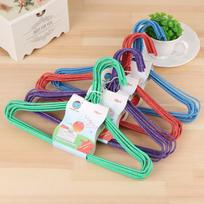 Clothes Rack Storage Seamless Clothes Drying Rack Household Children's Dry and Wet Anti-slip Steel Wire Clothes Hanger 10PCS Color Random blue