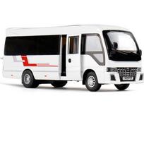 1/32 Toyota Coaster Lydinio Luxy Autobuso Automobilio Modelis Metaliniai Liejiniai Keleiviniai Autobusai Automobilio Modelis Simuliacinis Garsas ir Šviesa Vaikams Žaislas Dovana balta