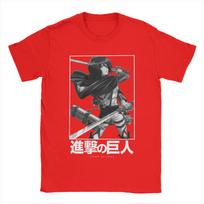 Casual Ackerman Attack on Titan T-Shirts Men Round Collar Cotton T Shirt Shingeki no Kyojin Short Sleeve Tees Summer Clothing S