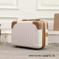 Vintage Portable Travel Case 14 inches pilkšvai balta