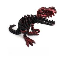 3D Spausdintas Drakonas Juokingi Amatai Modelis Dekoracija Fidget Žaislas Besisukantis Tyrannosaurus Rex Skeletas Dinzauras Dovana Vaikams Gimtadieniams 15CM raudona juoda spalva