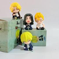 4pcs/set Tokyo Revengers Cute Sleeping PVC Action Figure Toys no box