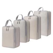 Compression Packing Cubes For Suitcases Travel 4 Set Expandable Travel Bags Organizer For Luggage One Size smėlis