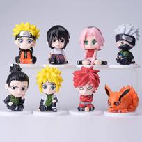 8Pcs/Set Anime Naruto Shippuden Hinata Sasuke Itachi Kakashi Gaara Figure Toys Q Version PVC Figurine Model Dolls Gifts