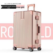 20-inch Vintage Aluminum Frame Spinner Luggage rožinio aukso spalvos