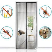 Magnetinis uodų tinklas durims Vasarinis apsauginis nuo vabzdžių skraidančių musių tinklelio užuolaida Automatiškai užsidarantis Svetainės Miegamojo 90x210cm juoda