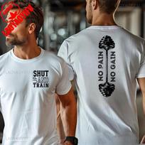 No Pain No Gain Bodybuilder Gym Graphic T Shirts Exercise Weightlifter Workout Sayings Fitness Motivational Quote Sports Clothes S
