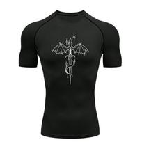 Skeleton  Men's Sports T-shirt Training Fitness Gym Jogging Running Compression Shirt Rashgard Tops Tee T-Shirt for Men S