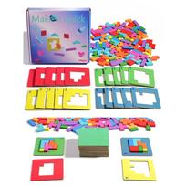 3D Puzzle Two-person Interactive Desktop Game Tangram Math Toys Building Blocks Board Color Shape For Kids Gifts