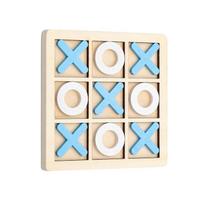 Montessori XO Chess Jigsaw Puzzle 3D Geometric Shapes Board Games for Kids Children Educational Wooden Toys