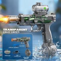 Dual Function Electric Multi S Children's Water Gun Toy with Large Capacity Long Range Spray Bubble Blowing Integrated Unit