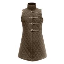 Kostiumas Aketon Armor Liemenė Viduramžių vikingų apranga be rankovių Larp Warrior Knight Hunter apranga suaugusiems vyrams M ruda
