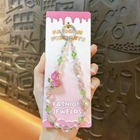 Pearl Cell Phone Chain Tulip Flower Mobile Phone Lanyard  Phone Case Accessories rožinė