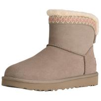 UGG Classic Novelty Cow Split Leather Thermal Short Snow Boots Women's Gray 1174517-CBBLG 37