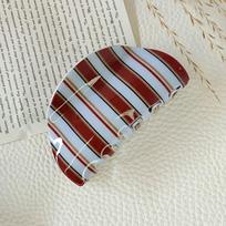 Fashion Stripe Design Acetate Hair Claw Strong Hold Minimalist Hair Clip Semicircle Elegant Hairpin Back-Head Updos mėlyna