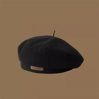 High Quality Retro Beret Artist Style Solid Color Painter Hat Light Luxury Woolen Hats juoda