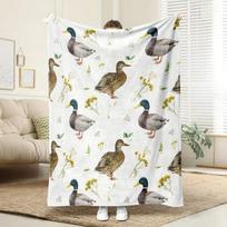 Un acogedor manta de franela con temática de tulipán y pato: perfecta para todas las estaciones, ideal para acampar, viajar 75cmx90cm