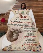POR AVION CARTA A MI HIJO CON AMOR PAPA| Comfortable high-quality fleece Sherpa woven blanket 75x90cm