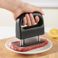 Meat Tenderizer Tool with Stainless Steel Needles for Beef Pork Chicken Kitchen Meat Softener with Ergonomic Handle for Even Marinade Penetration One Size juoda