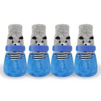 Breathable Puppy Anti-Slip Chihuahua Outgoing Pet Booties Pet socks Pet Shoes Dogs Cats Footwear L mėlyna