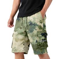 Men's Cargo Shorts with Drawstring Waist Adjustable Fit Multiple Pockets Lightweight Durable Fabric Outdoor Casual Wear XL