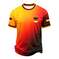 Men's Casual Printed Crew Neck Lightweight Breathable Short Sleeve Shirt Lettering Design Germany Soccer Theme M oranžinė