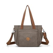 Women's Canvas Large Capacity Tote Bag Shoulder Bag pilka spalva