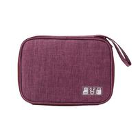 Polyester Cable Organizer Bag Waterproof Tangle-Free USB Organizer Electronic Storage Bag Electronics Organization violetinė